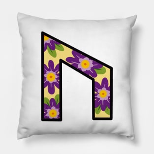 Rune Uruz Flowery Vintage Print Pillow