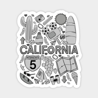 California Grey Doodle Magnet