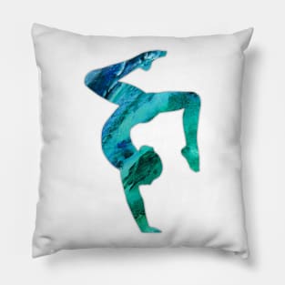 Gymnast Stag Handstand Blue Pillow