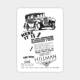 The Hillman Motor Car Company - Hillman Fourteen - 1929 Vintage Advert Magnet