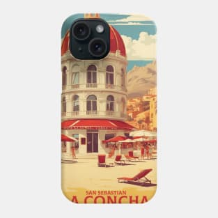 La Concha San Sebastian Beach Spain Travel Tourism Retro Vintage Phone Case