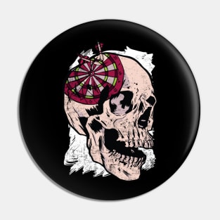 Dartboard Skull Funny Darts Player Pin