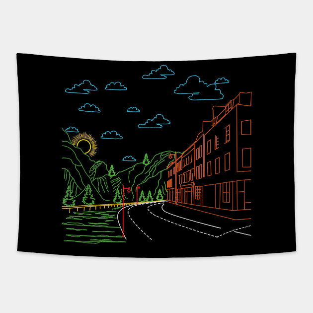 Street Scene Tapestry by CrissWild