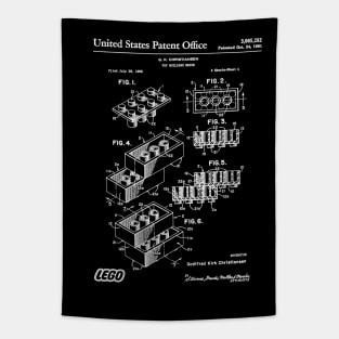 Lego Brick Patent White Tapestry