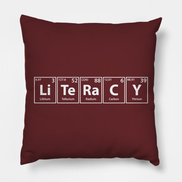 Literacy (Li-Te-Ra-C-Y) Periodic Elements Spelling Pillow by cerebrands