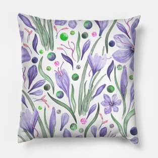 Lovely Saffron - Lavender Velvet and Green Metallics Pillow