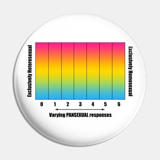 Bi+ Kinsey Scale with Pansexual Flag (Black text) Pin