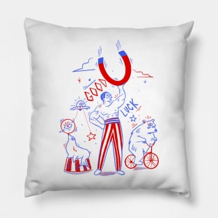 Good Luck, vintage circus ring Pillow