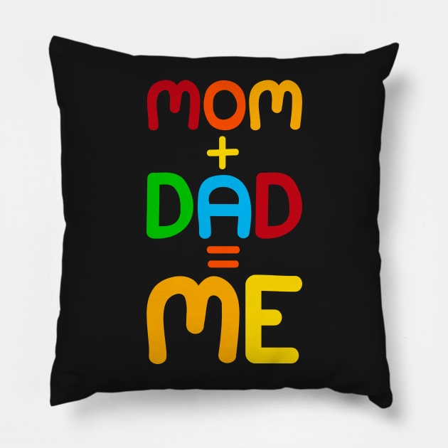 Mom + Dad = Me - Kids Children Parent Gene Combination Pillow by PozureTees108