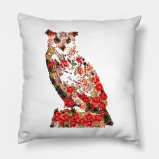 Portrait of the great vintage owl. Owl, owl Pillow