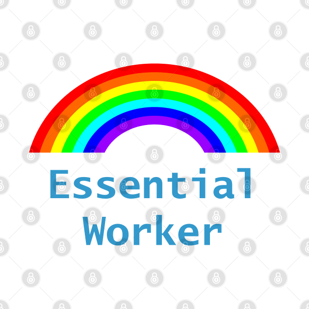 Rainbow for Essential Workers in Blue by ellenhenryart