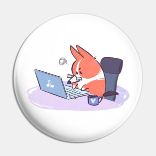 Work Mode Corgi Pin