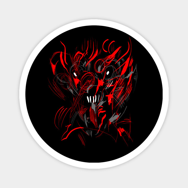 Abstract Demon Face Halloween Art Aimant Teepublic Fr Free for commercial use no attribution required high quality images.