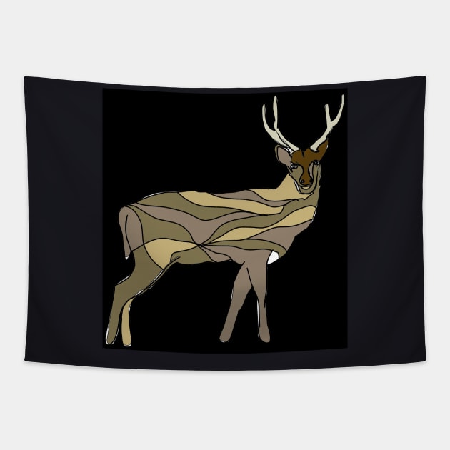 deer hunting design Tapestry by Hahanayas