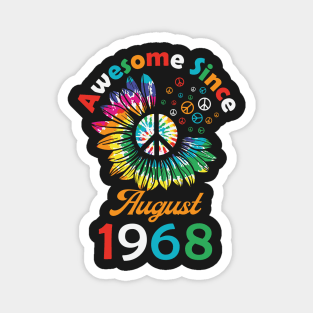 Funny Birthday Quote, Awesome Since August 1968, Retro Birthday Magnet