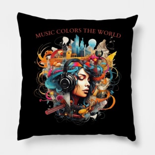 Music Colors the World Life Is Better With Music Pillow