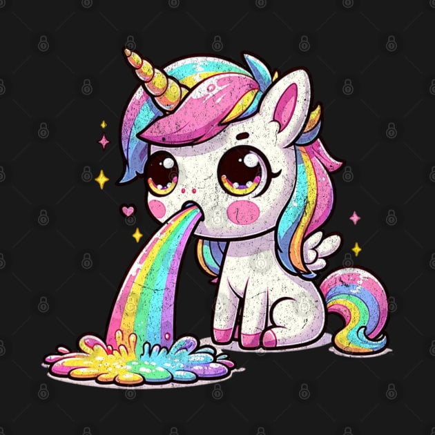 Kawaii Unicorn Vomiting a Rainbow Pastel Goth Funny by Lavender Celeste