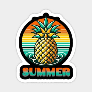 Pineapple Summer Retro Art Magnet