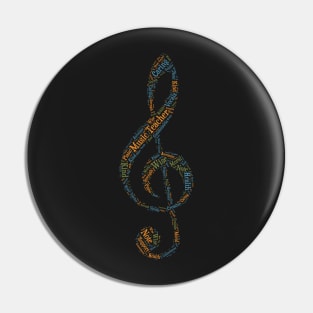 Music Teacher Gifts Key Sol Pentagram Notes design Pin