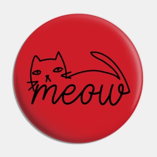 Meow Doodle Cat Drawing Pin