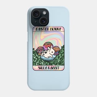 Cute Netherland Dwarf Bunny Celebrating Easter with Colorful Eggs Vintage Bunny Tarot Phone Case