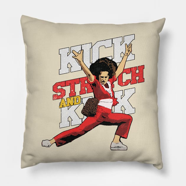 sally omalley KICK STRECH AND KICK Pillow by jerrysanji