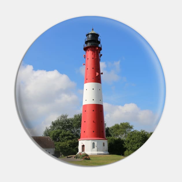 Red and White Lighthouse on Pellworm Island Pin by Christine aka stine1