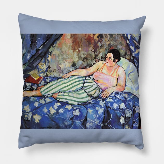 The Blue Room (Valadon) Pillow by mike11209