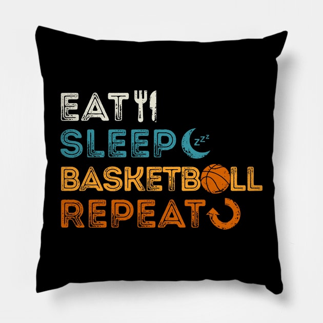 Eat Sleep Basketball Repeat Pillow by marieltoigo