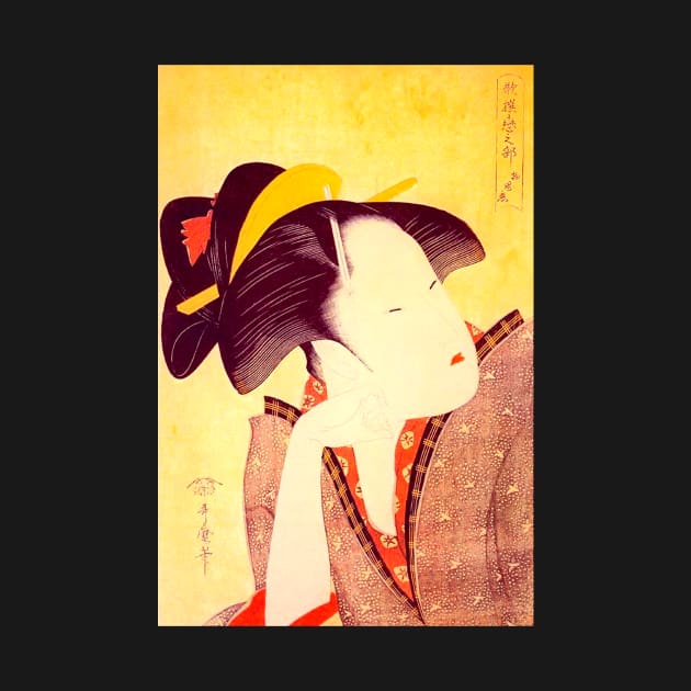 "Geisha" by Kitagawa Utamaro (1753-1806) TECHNICOLOR REMASTERED by FineArtMaster