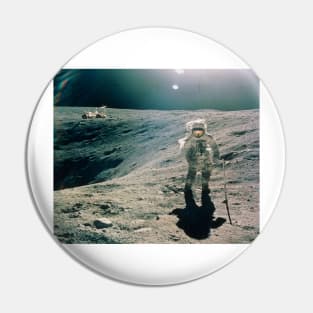 Astronaut Duke next to Plum Crater, Apollo 16 (S380/0229) Pin