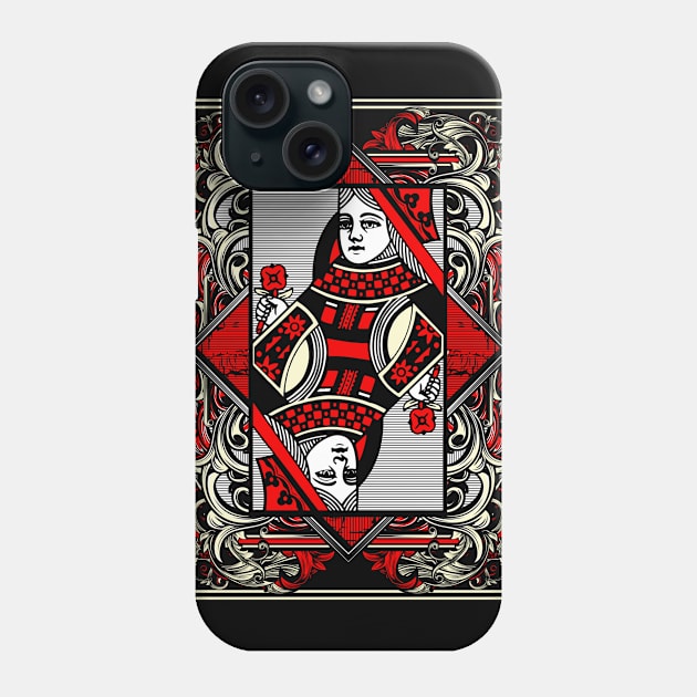 Queen of Hearts Phone Case by Zone32