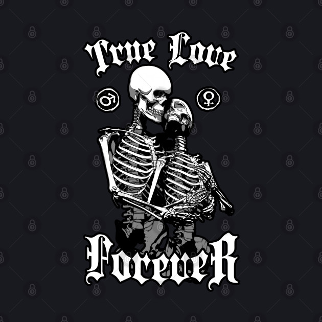 True Love Forever Skeletons Valentine - Valentines Day - Baseball T-Shirt | TeePublic