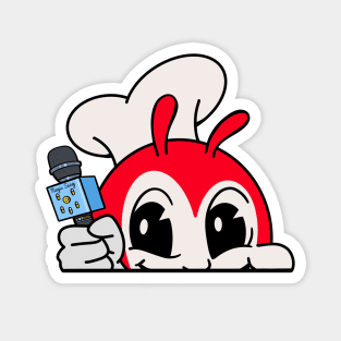 JOLLIBEE PEEKING KARAOKE SINGING FILIPINO STICKER Magnet