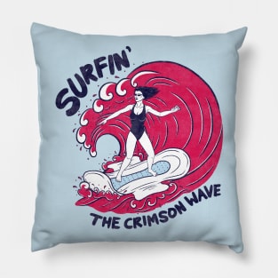 Surfin' the Crimson Wave Pillow