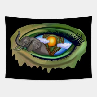 Elephant in Sahara Eye Tapestry