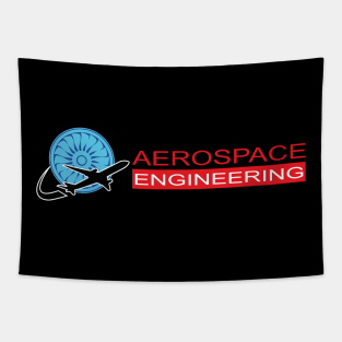 Aerospace engineering text, aircraft engineer logo Tapestry