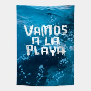 Ocean Sea Blue Water, Vamos A La Playa Tapestry