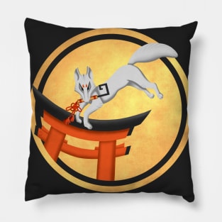 Golden Mirror Inari Shrine Kitsune Pillow