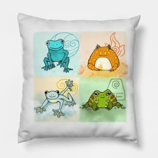 The Four Element Frogs Pillow