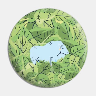 Bison in Leaves Pin