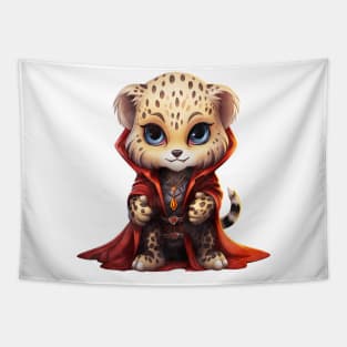 Cartoon Cheetah in Dracula Costume Tapestry