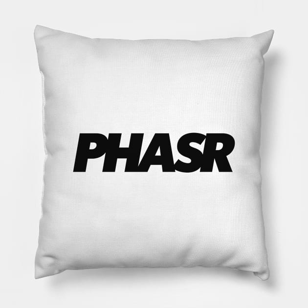 PHASR Classic Logo in Off Black Pillow by PHASR