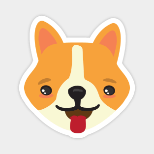 Cute Kawaii Corgi Puppy Dog Face Kid Design Magnet