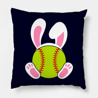 Softball Easter bunny with rabbit ears bunny feet Pillow