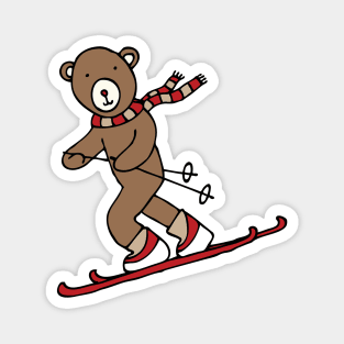 Skiing Bear -  A happy chap by Cecca Designs Magnet