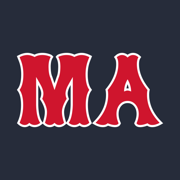 Boston 'MA' Baseball Fan T-Shirt: Show Your Massachusetts Pride with a Bold Beantown Baseball Design! by CC0hort