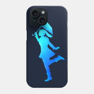 Lady Silhouette Dancing with Umbrella Phone Case