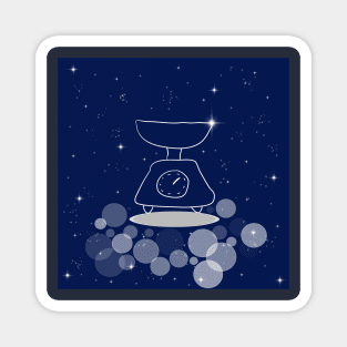 Scales, balance, weighing, illustration, night, modern, technology, light, shine, glitter, stars, space, galaxy, Magnet