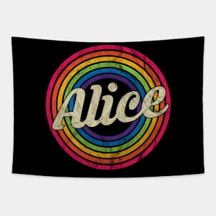 Alice - Retro Rainbow Faded-Style Tapestry